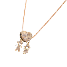 Carica l'immagine nel visualizzatore di Gallery, Elegante collana con charm per la mamma -1 Ragazzo 1 Ragazza - Ozerty
