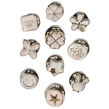 Carica l'immagine nel visualizzatore di Gallery, Eleganti spille a bottone senza cuciture -Fiori bianchi - Ozerty

