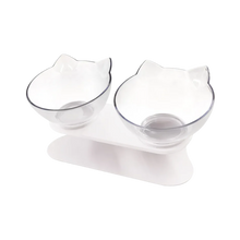 Carica l'immagine nel visualizzatore di Gallery, Ciotola comfort rialzata per gatti -Trasparente/Doppio - Ozerty
