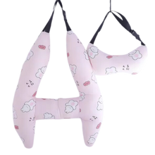 Carica l'immagine nel visualizzatore di Gallery, Cuscino da Viaggio per Collo con Supporto Ergonomico -Coniglietto rosa d'acqua - Ozerty
