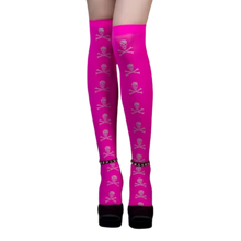 Carica l'immagine nel visualizzatore di Gallery, Calze Compressori con Design Festivi per Halloween -Scheletro rosa - Ozerty
