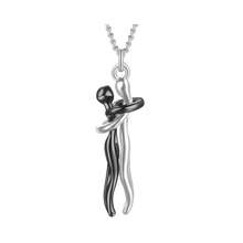 Carica l'immagine nel visualizzatore di Gallery, Collana per coppia Abbraccio d'Amore -Nero - Ozerty
