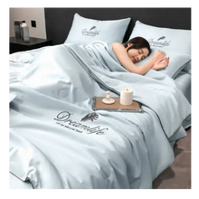 Carica l'immagine nel visualizzatore di Gallery, Copripiumino in morbida seta di ghiaccio -Grigio Argento/150X200 cmGrigio Argento/180X220 cmGrigio Argento/200X230 cm - Ozerty
