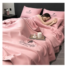 Carica l'immagine nel visualizzatore di Gallery, Copripiumino in morbida seta di ghiaccio -Rosa tenue/150X200 cmRosa tenue/180X220 cmRosa tenue/200X230 cm - Ozerty
