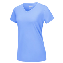 Carica l'immagine nel visualizzatore di Gallery, Maglia con scollo a V a raffreddamento istantaneo da donna -Azzurro - Ozerty
