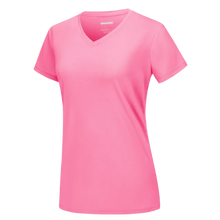 Carica l'immagine nel visualizzatore di Gallery, Maglia con scollo a V a raffreddamento istantaneo da donna -Rosso rosa - Ozerty
