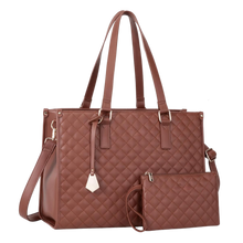 Carica l'immagine nel visualizzatore di Gallery, Borsa Tote bag con scomparto isolato -Marrone - Ozerty
