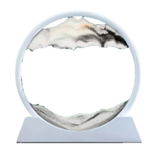 Carica l'immagine nel visualizzatore di Gallery, Quadro Ipnotico di Sabbia in Movimento -Bianco con cornice bianca/18 x 19 cmBianco con cornice bianca/25 x 26 cm  - Ozerty
