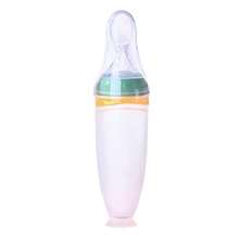 Carica l'immagine nel visualizzatore di Gallery, Biberon anti-perdita con cucchiaio in silicone -Verde - Ozerty
