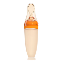 Carica l'immagine nel visualizzatore di Gallery, Biberon anti-perdita con cucchiaio in silicone -Arancione - Ozerty
