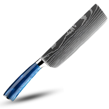 Carica l'immagine nel visualizzatore di Gallery, Coltelli giapponesi Blu Oceano -Nakiri - Coltello a mannaia 17,5 cm - Ozerty
