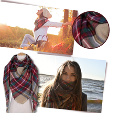 Carica l'immagine nel visualizzatore di Gallery, Sciarpa in cashmere a quadri effetto mohair - Ozerty
