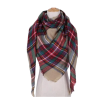 Carica l'immagine nel visualizzatore di Gallery, Sciarpa in cashmere a quadri effetto mohair -Londra - Ozerty
