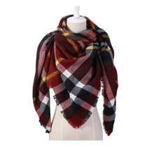Carica l'immagine nel visualizzatore di Gallery, Sciarpa in cashmere a quadri effetto mohair -Lussemburgo - Ozerty
