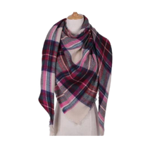 Carica l'immagine nel visualizzatore di Gallery, Sciarpa in cashmere a quadri effetto mohair -Paddington - Ozerty
