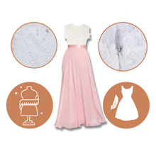 Carica l&#39;immagine nel visualizzatore di Gallery, Abito in chiffon con pizzo dallo stile prairie chic - Ozerty
