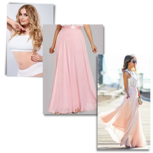 Carica l&#39;immagine nel visualizzatore di Gallery, Abito in chiffon con pizzo dallo stile prairie chic - Ozerty
