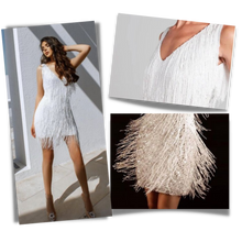 Carica l'immagine nel visualizzatore di Gallery, Vestito slip con scollo a V in paillettes  - Ozerty
