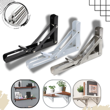 Carica l'immagine nel visualizzatore di Gallery, Eleganti staffe pieghevoli a muro per ripiani - Ozerty
